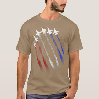 Fighter Jet American Flag Patriot 4th Of July Art T-Shirt