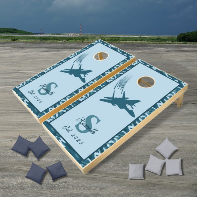 Fighter Jet and Camo  Cornhole Set (Creator Uploaded)