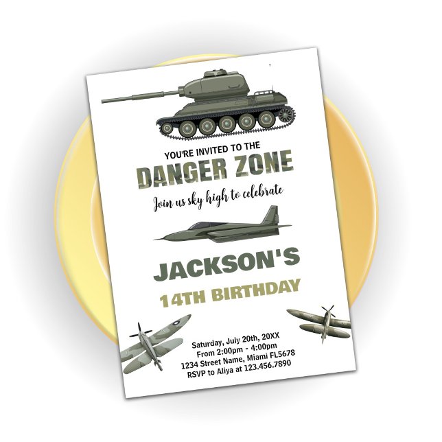  Fighter Jet Birthday Invitations Danger Zone (Fighter Jet Birthday Invitations Danger Zone)
