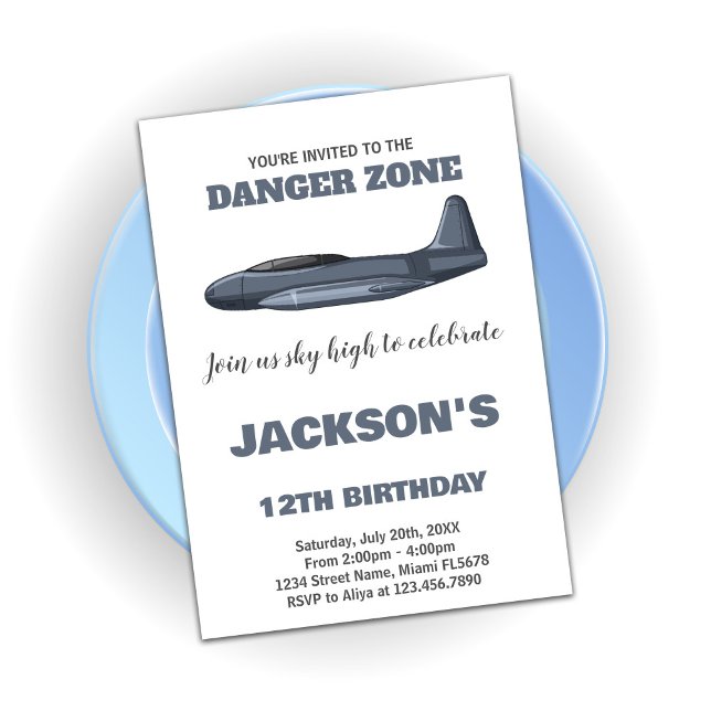 Fighter Jet Birthday Invitations Gray (Fighter Jet Birthday Invitations Gray)