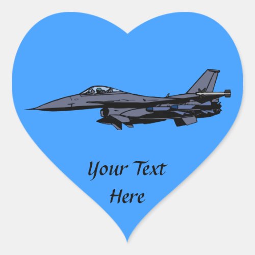 Fighter Jet Flying Heart Sticker