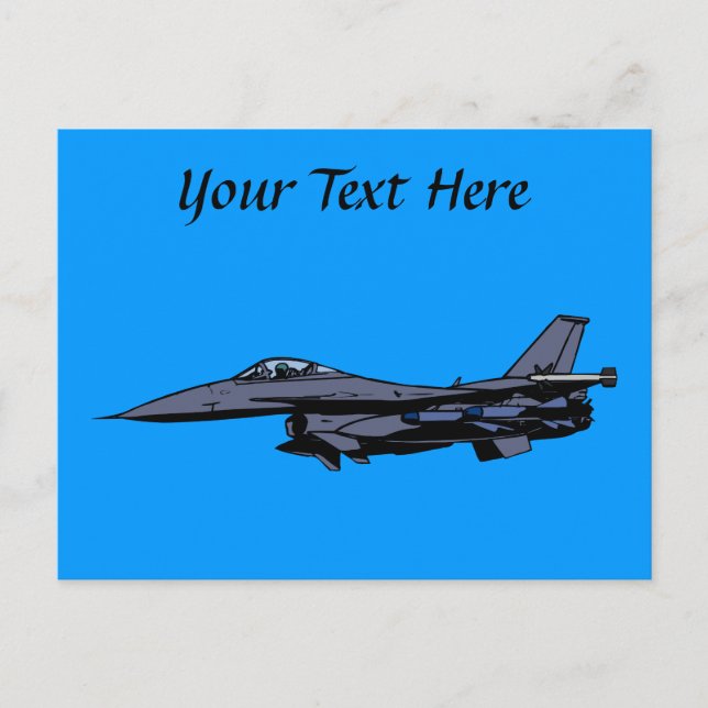 Fighter Jet Flying Postcard (Front)