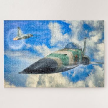 FIGHTER JET GOING SUPERSONIC F-5N Tiger II Jigsaw Puzzle FIGHTER JET GOING SUPERSONIC F-5N Tiger II Jigsaw Puzzle