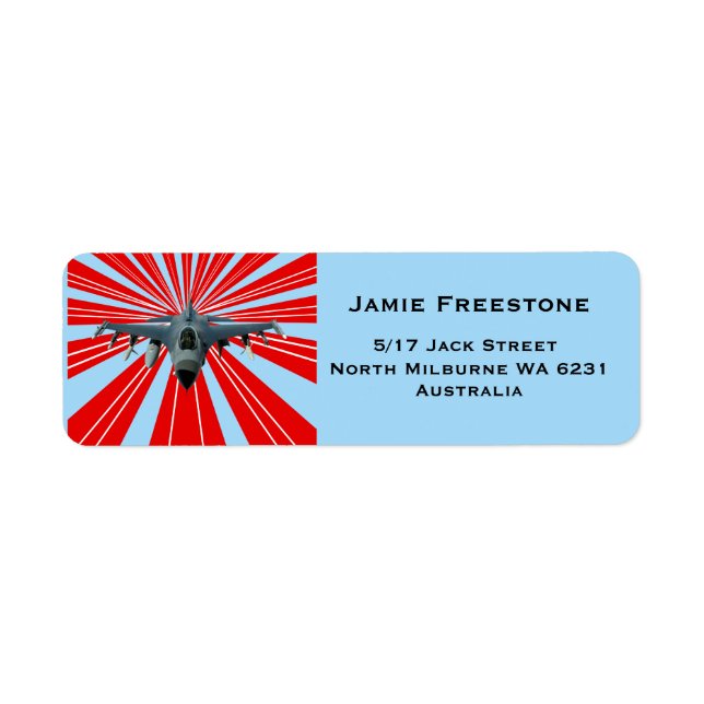 Fighter Jet Label (Front)