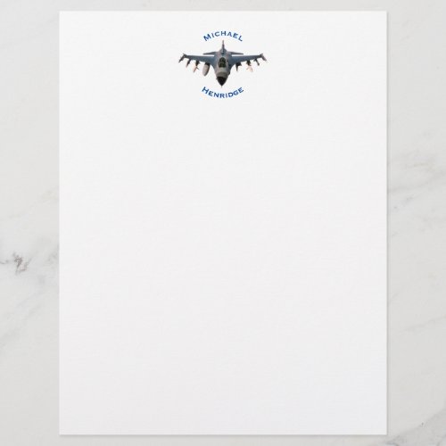 Fighter Jet Letterhead