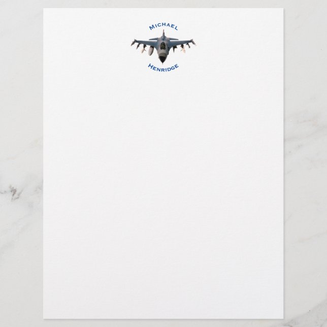 Fighter Jet Letterhead (Front)