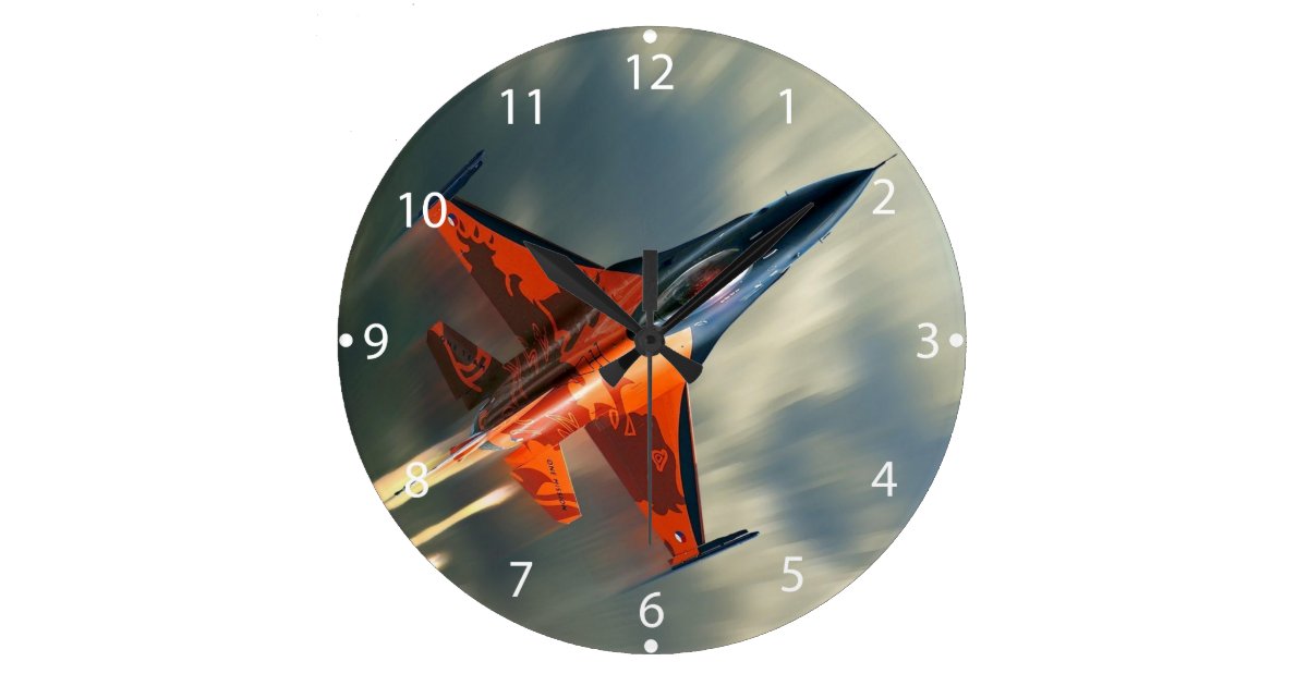 Fighter Jet Military airplane speed Large Clock