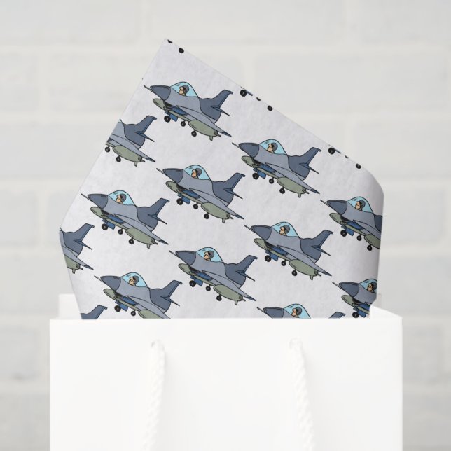 Fighter Jet Military Decoupage Tissue Paper (Gift Bag)