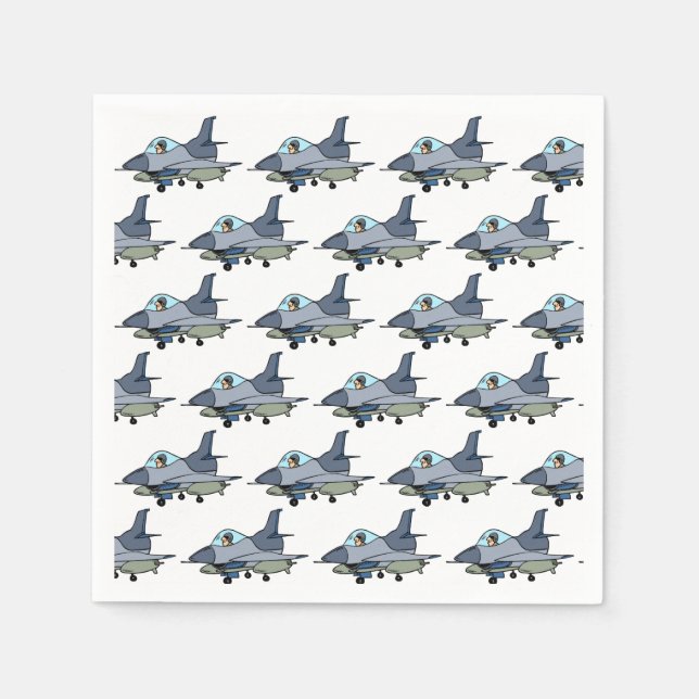 Fighter Jet Military  Napkins (Front)