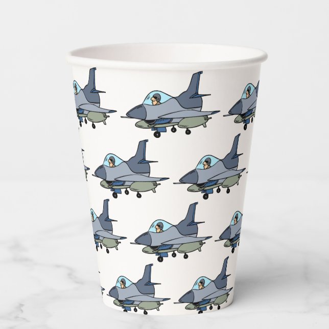 Fighter Jet Military Paper Cups (Front)