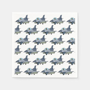 Fighter Jet Paper Napkins, Military Aircraft Party Napkins