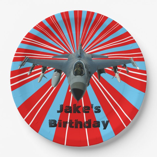 Fighter Jet  Paper Plates 9 in (Front)