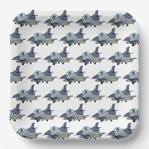 Fighter Jet Paper Plates, Military Air Force Pilot Plates