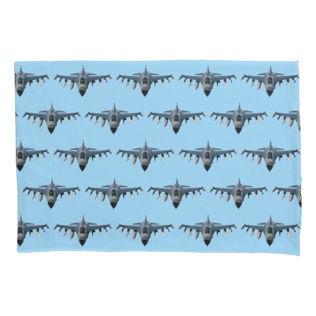 Fighter Jet Pillow Case (Front-Left)
