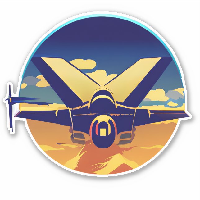 Fighter Jet Plane Sticker (Front)