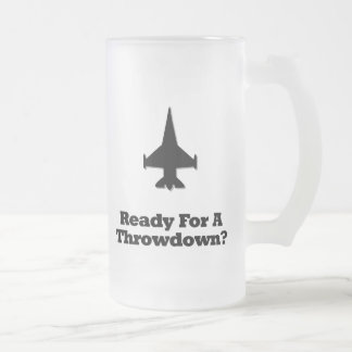 Fighter Jet Ready For A Throwdown Frosted Glass Beer Mug