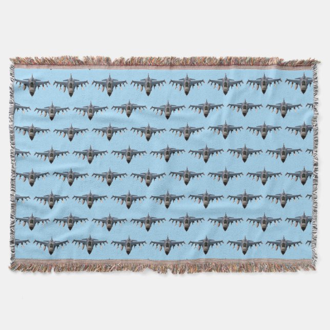 Fighter Jet Throw Blanket (Front)