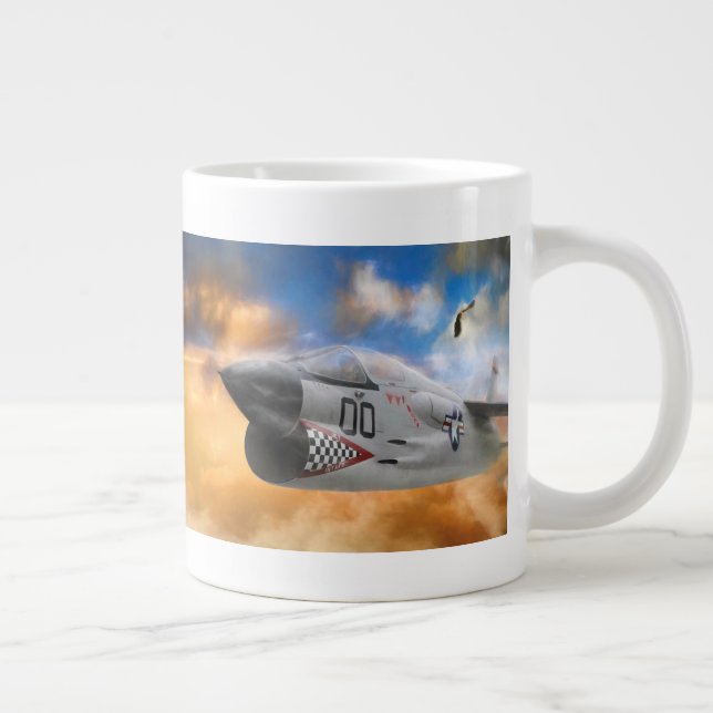 FIGHTER JET WILD SKY FRONTIERS GIANT COFFEE MUG (Right)