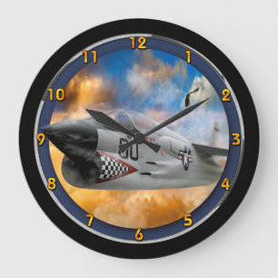 FIGHTER JET WILD SKY FRONTIERS LARGE CLOCK