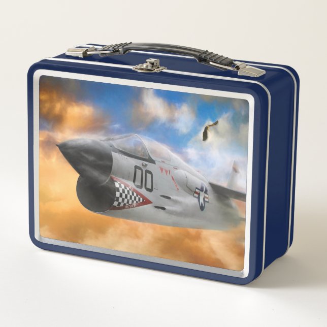 FIGHTER JET WILD SKY FRONTIERS METAL LUNCH BOX (Front)