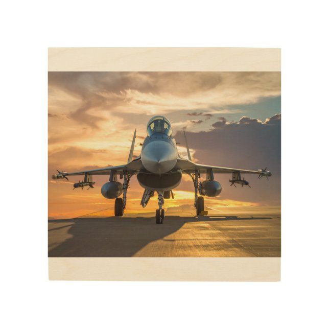 Fighter jet wood wall art (Front)
