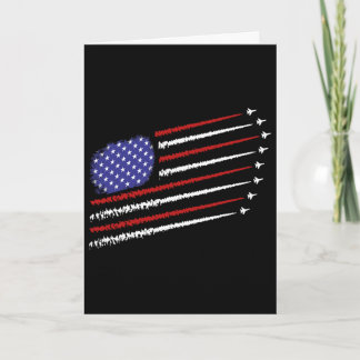 Fighter Jets With Usa American Flag 4th Of July Ce Card
