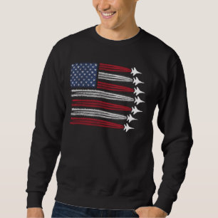 Fighter jets with USA american flag 4th of July ce Sweatshirt
