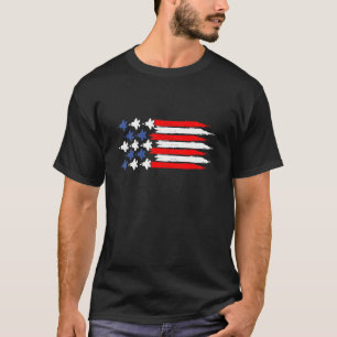 Fighter Jets With USA American Flag 4th of July Ce T-Shirt