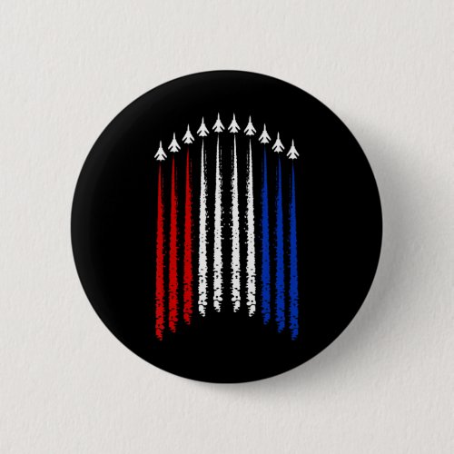 Fighter Jets With Usa Flag 4th Of July Patriotic F Button