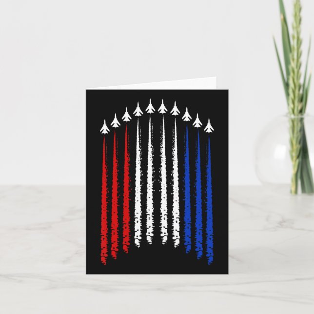 Fighter Jets With Usa Flag 4th Of July Patriotic F Card (Front)