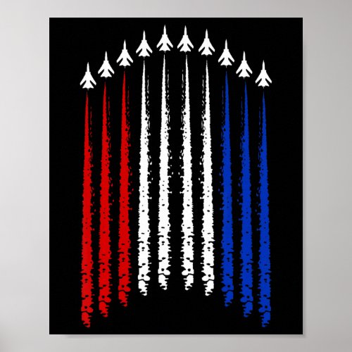 Fighter Jets With Usa Flag 4th Of July Patriotic F Poster