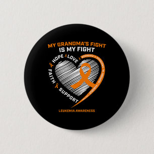 Fighter Leukemia Awareness Grandma Men Women Gift Button