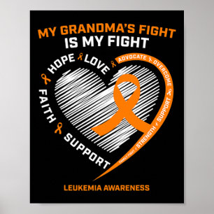 Fighter Leukemia Awareness Grandma Men Women Gifts Poster