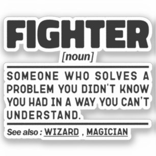 Fighter Noun Definition Fighting Instructor Sports Sticker