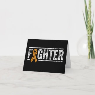 Fighter Orange Ribbon Leukemia Awareness Cancer Pa Card