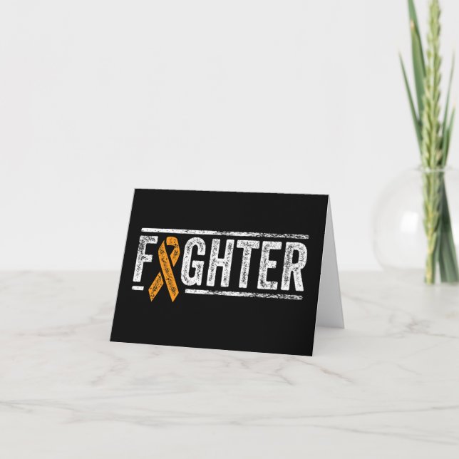 Fighter Orange Ribbon Leukemia Awareness Cancer Pa Card (Front)