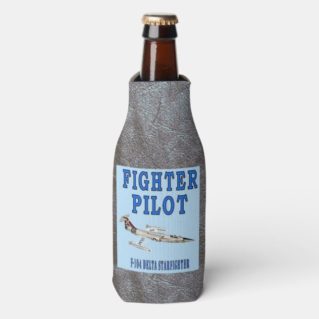 FIGHTER PILOT F-104 DELTA STARFIGHTER BOTTLE COOLER (Bottle Front)
