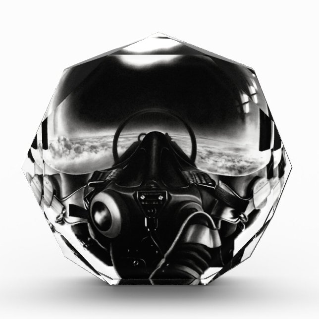 Fighter Pilot Helmet Acrylic Award (Front)