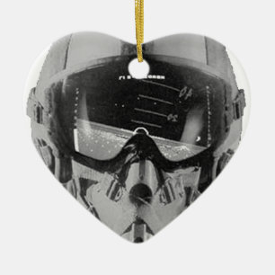 Fighter Pilot Helmet and Altimeter Ceramic Ornament