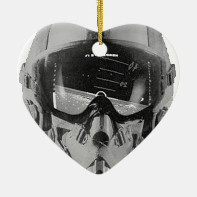 Fighter Pilot Helmet and Altimeter Ceramic Ornament (Front)