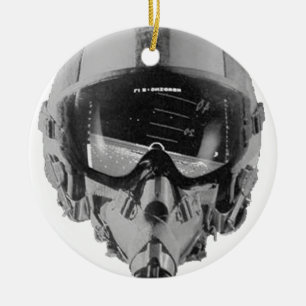 Fighter Pilot Helmet and Altimeter Ceramic Ornament
