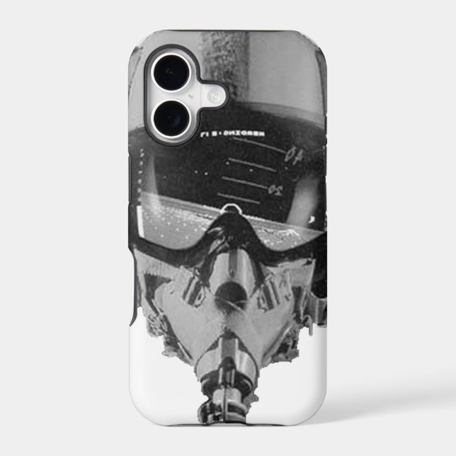 Fighter Pilot Helmet and Altimeter Iphone Case (Back)