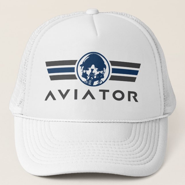 Fighter Pilot Helmet and Mask Trucker Hat (Front)
