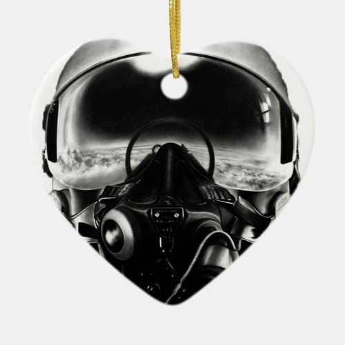 Fighter Pilot Helmet Ceramic Ornament