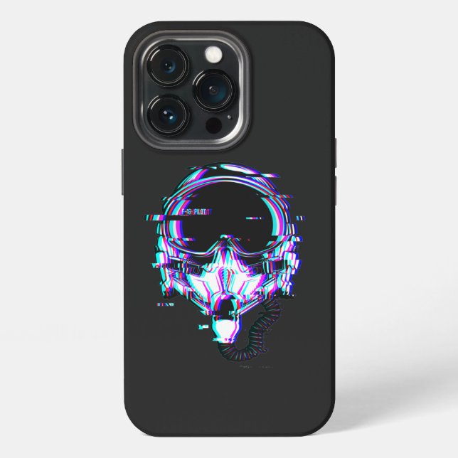 Fighter Pilot Helmet glitch effect maximum speed   Iphone Case (Back)