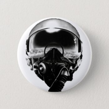 Fighter Pilot Helmet Pinback Button by customvendetta at Zazzle
