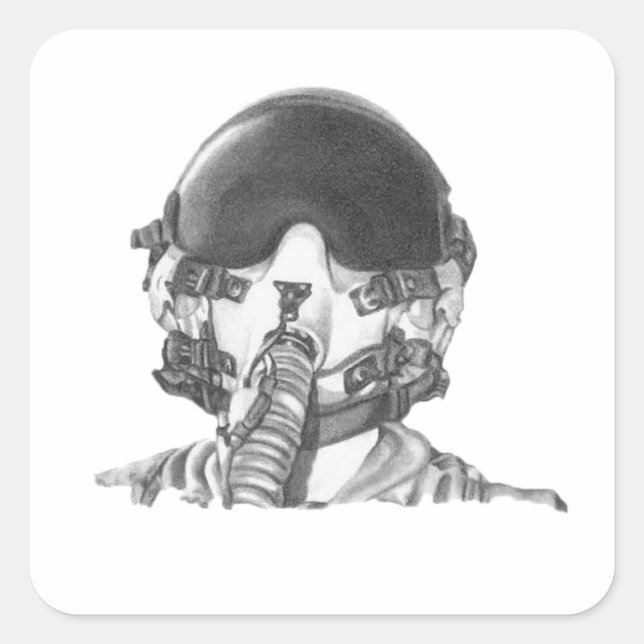 Fighter Pilot Square Sticker (Front)