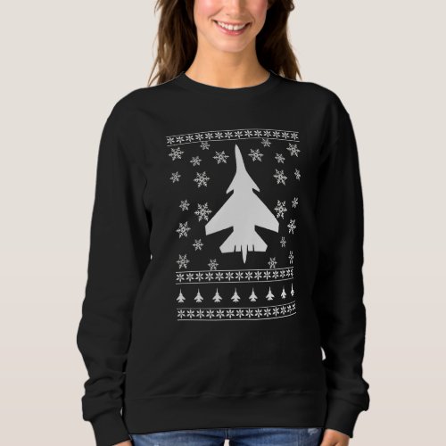 Fighter Pilot Winter Holiday Ugly Christmas Fighte Sweatshirt