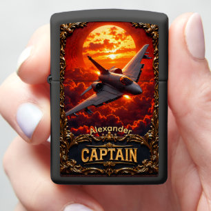 Fighter Pilot's Fiery Sunset Keepsake Gift Zippo Lighter
