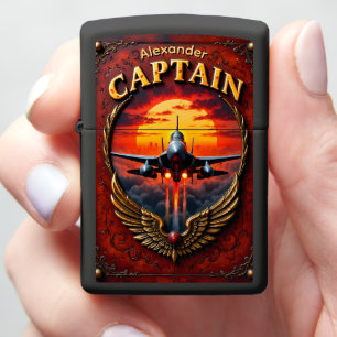 Fighter Pilot's Gilded Command Keepsake Gift Zippo Lighter